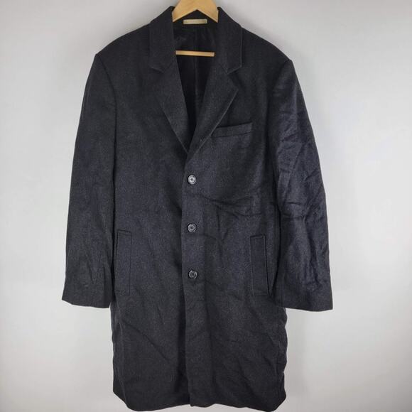 Michael Kors Wool Cashmere Blend Over Coat Black Lined Size 46L - Picture 1 of 10